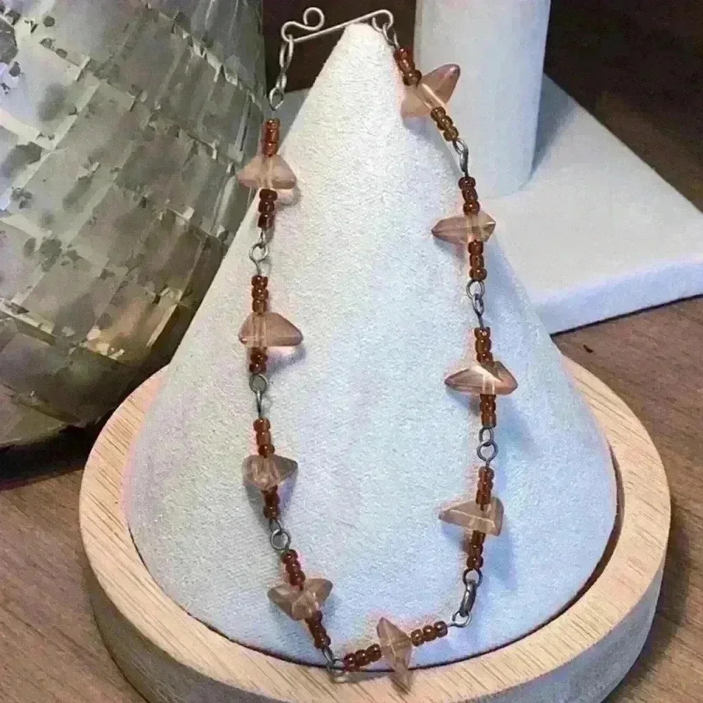 Vintage Acrylic Sea Bead and Chip Dainty Bracelet